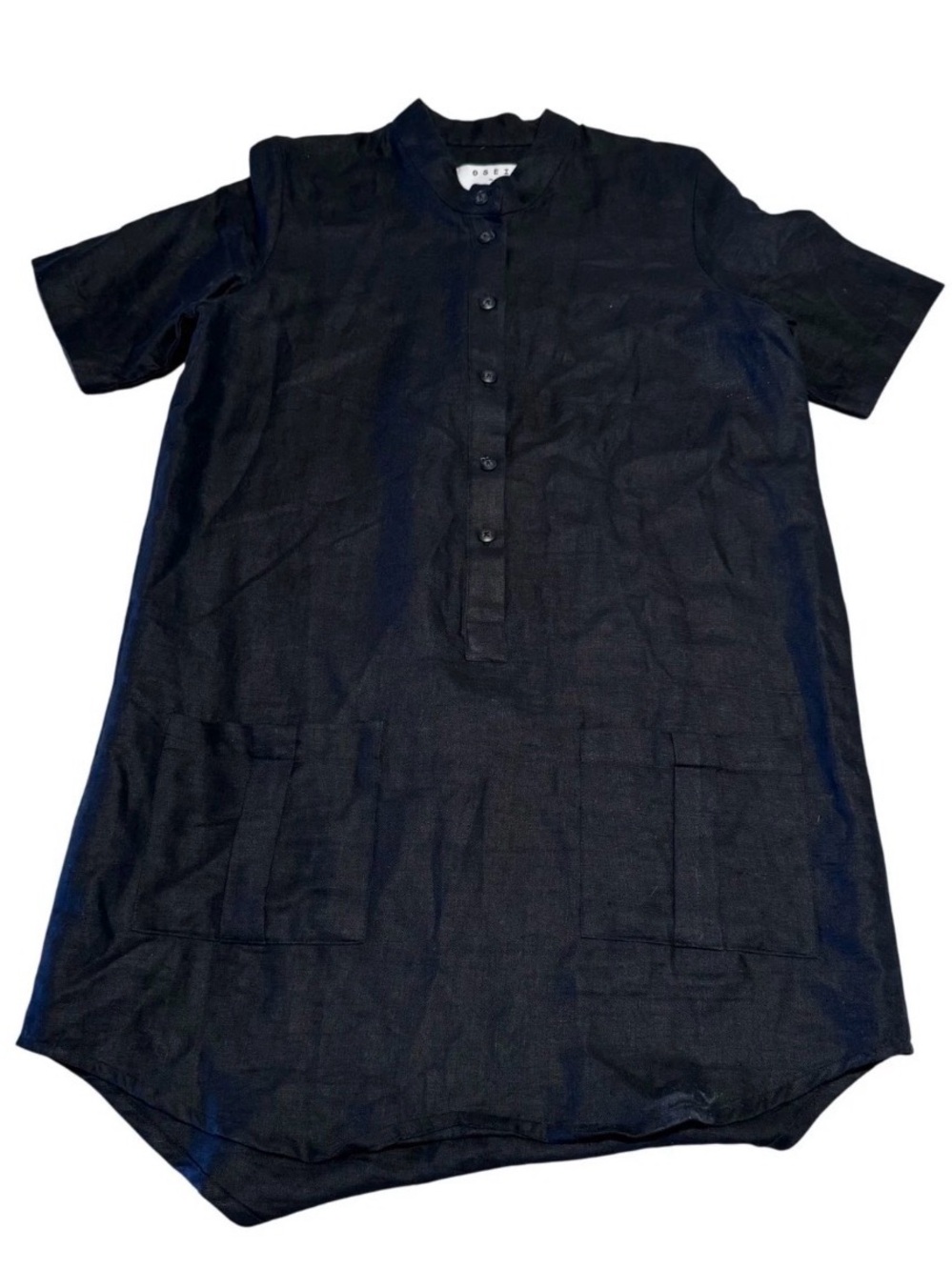 Osei Duro Black Short-Sleeve Tunic Dress - Casual Women's Shirt Dress